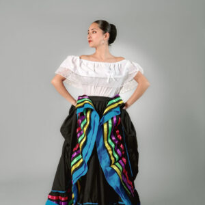 Falda doble circular - NEGRO OLAN AZUL