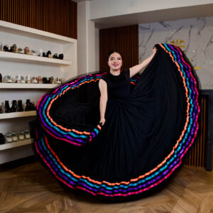 Falda doble circular - NEGRO